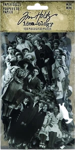 Tim Holtz - Advantus Idea-Ology Paper Dolls Die-Cuts 133/Pkg-Mini Art Craft, Bla - Picture 1 of 12