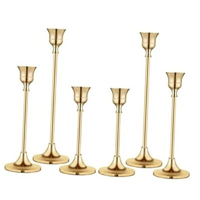 Candelabros, candelabro cónico para candelabros 2 juegos (6 piezas) dorado Foto 1 de 4