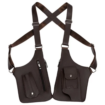 1x Anti Theft Bag For Men Adjustable PU Leather Double Shoulder Bag For Men - Image 1 of 4