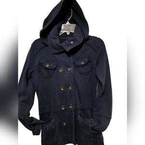 (1535) Hurley Y2K Women's Winchester Navy Coat With Removable Hood Size Small - Picture 1 of 10