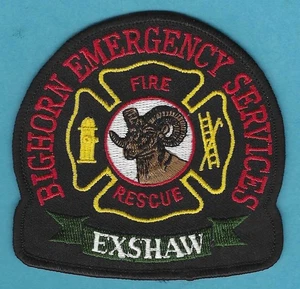 BIG HORN ALBERTA CANADA FIRE DEPARTMENT EXSHAW FIRE HALL PATCH FLASH - Picture 1 of 1