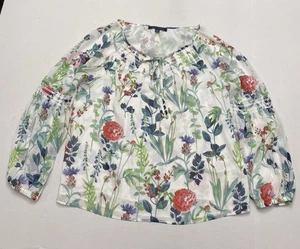 Tommy Hilfiger Damen Gr. L geblümte Bauern Rauch Bluse gefüttert Polyester - Bild 1 von 20