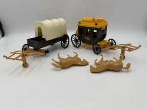 Wells Fargo & Oregon Trail Western Covered Wagon Toys by Processed Plastic - Picture 1 of 12
