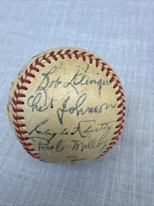 Vintage 1940er St. Louis Browns signierter Team Baseball Bob Klinger, Chet Johnson, - Bild 1 von 8