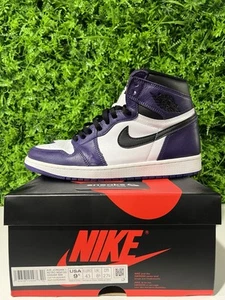 USED Air Jordan 1 Retro High OG Court Purple 2.0 555088-500 SIZE 9.5M OG ALL - Picture 1 of 9