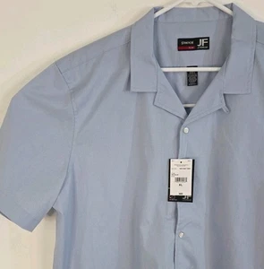 JF J. Ferrar NWT Mens Slim Fit Zen Blue Short Sleeve Button Up Shirt Size XL $60 - Picture 1 of 14