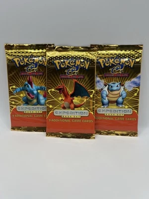 3x - 2002 Pokemon Expedition Base Set Booster Packs - Collector Exclusive - Mint - Image 1 of 4