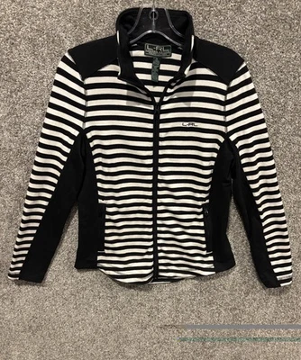 Chaqueta L-RL Lauren Active Ralph Lauren Cremallera Frontal Negra Blanca a Rayas Talla M Foto 1 de 4