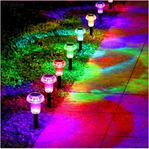 Solar Lights Outdoor Pathway Lights 8 Pack LED Waterproof Color Changing Mushroo - Picture 1 of 12