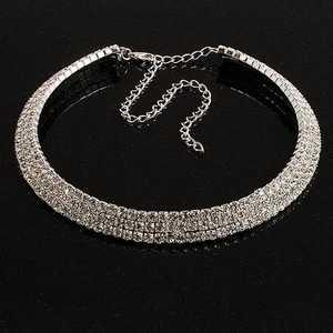 Austrian Crystal Choker Necklace (Silver&Clear) - Picture 1 of 4