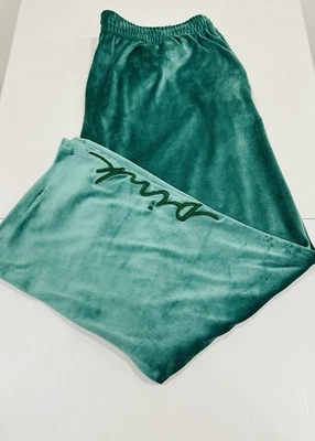 Nuevo con etiquetas Pantalón Victoria’s Secret Mujer Rosa Terciopelo Verde Pierna Ancha Talla XL Foto 1 de 4