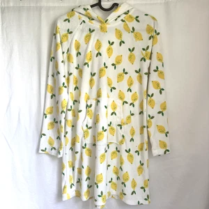 Hanna Andersson Girl's Terry Swim Cover-up sz 12 Lemon Print Hooded Long Sleeve - Picture 1 of 4