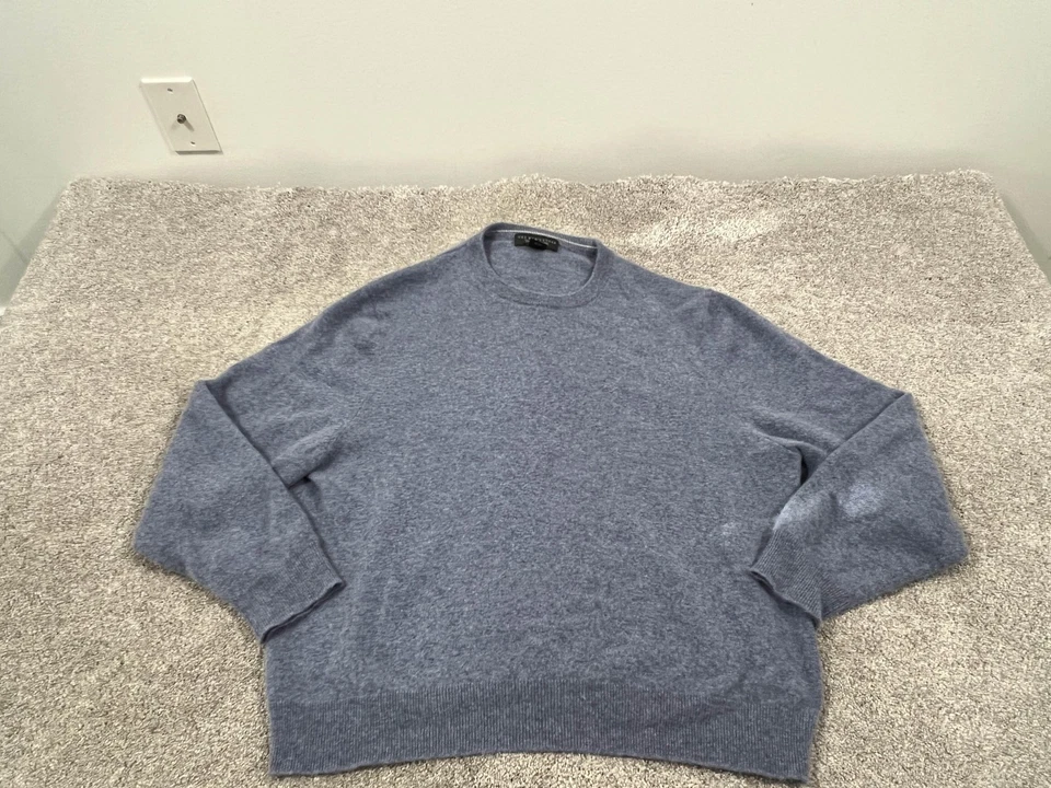 Suéter de cuello redondo The Men's Store Bloomingdale's para hombre 2XL azul cachemir Foto 1 de 4