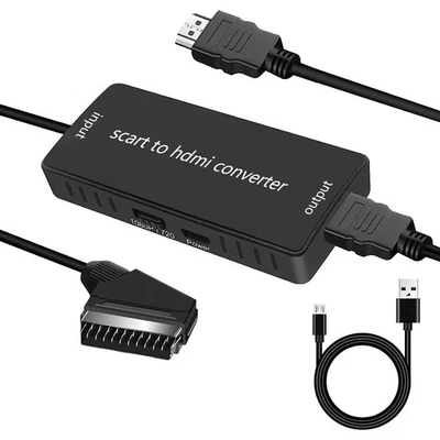 Adattatore scart hdmi per tv scart to hdmi convertitore scart hdmi cavo scart - Immagine 1 di 4