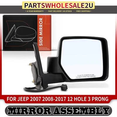 Espejo retrovisor eléctrico negro del lado del pasajero para Jeep Patriot 2007 2008 2009 2010 2011-2017 Foto 1 de 4