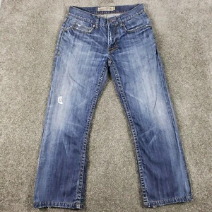 Manchester Ltd Jeans 32Rx30 Mens Medium Wash Denim Blue 100% Cotton Distressed - Picture 1 of 12