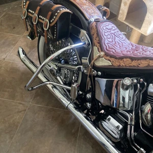 Para Harley Softail Deluxe 2005-2017 FLSTN protección contra alforjas trasera barra de choque de carretera - Imagen 1 de 10