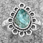 Neon Blue Apatite Rough - Madagascar 925 Sterling Silver Ring S.9 Jewelry R-1256