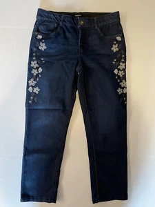 Relativity Women's Blue Jeans Embroidered Flowers Size 10 - Picture 1 of 7