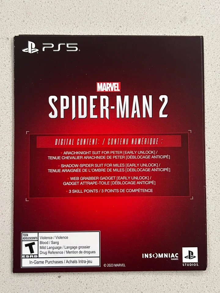 ЧЕЛОВЕК-ПАУК 2 — 2 КОСТЮМА, ВЕБ-ГАДЖЕТ, 3 НАВЫКА P — Playstation 5, 4, PS5, PS4, DLC, дополнение - Изображение 1 из 1
