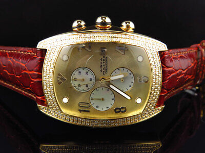 New Aqua Master Joe Rodeo Yellow Gold W 42 Bubble Genuine Diamond Watch 2.5 Ct