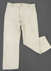 Wrangler Jeans Mens Size 40X30 Denim Ivory Tan Cowboy Cut Straight Leg - Picture 1 of 15