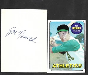 Joe Nossek ( Debut 1964 ) MIN A's STL SIGNED AUTOGRAMM AUTO 3x5 CUT INDEX COA - Bild 1 von 1