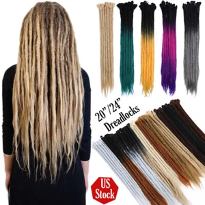 Handmade Dreadlocks Crochet Braids Hair Extensions 5 Packs Full Head Dreads Locs - Picture 1 of 36