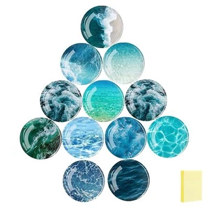 12 Pack Glass Strong Refrigerator Magnets Round Fridge Magnets for Office Locker - Picture 1 of 8