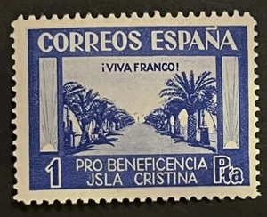 Travelstamps: 1937 Spain Civil War 1pta Charity Cinderella Stamp “Viva Franco” - Picture 1 of 5