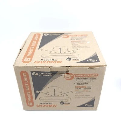 Luz húmeda blanca empotrada Lithonia 6" para duchas, bombilla de lugares húmedos incluida Foto 1 de 4
