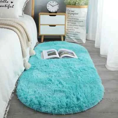 Oval Soft Plush Carpet for Living Room Bedroom Bedside Floor Mat Area Rugs Decor - Image 1 of 4