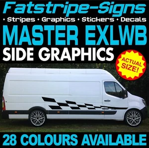 para adaptarse RENAULT MASTER EXLWB L4 PEGATINAS GRÁFICAS RAYAS CALCOMANÍAS CÁMPER FURGONETA - Imagen 1 de 2