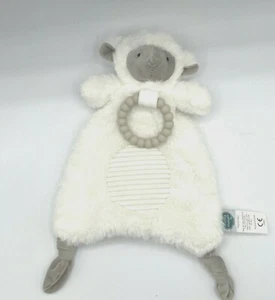 Mary Meyer Plush Baby Lovey Security Blanket White Lamb~w/Teething Ring - Picture 1 of 6
