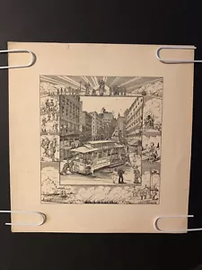 Póster original de San Francisco Trolley pin-up blanco y negro década de 1940 década de 1950 - Imagen 1 de 8