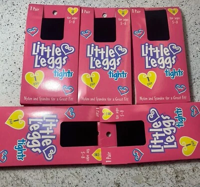 Little Leggs Tights 5 PAIRS Size Medium Juniors Black NEW IN PACKAGE - Image 1 of 4