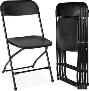 4/10Pcs Outdoor Plastic Folding Chairs Stackable Wedding Party Steel Frame Chair - Picture 1 of 16