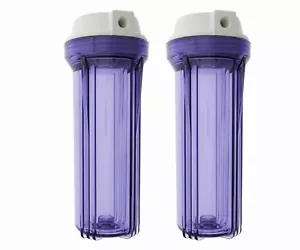 2 Pack Water Filter Clear Housing Standard 10" Reverse Osmosis RO/DI 1/4" Port - Picture 1 of 1