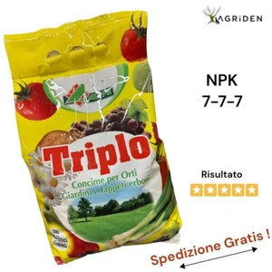 TRIPLO NPK 7-7-7 CONCIME ORGANICO PER GIARDINO ORTO TAPPETI ERBOSI  4 KG - ALFE - Foto 1 di 2