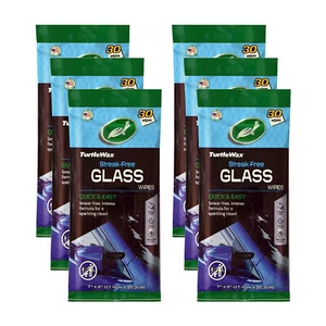 Turtle Wax Streak-Free Glass Wipes, Pouch with 30 Wipes, 6 Packs - Picture 1 of 3