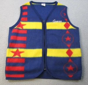 Vintage GUESS Sweater Men's Medium Fleece Aztec Western Full Zip USA Made 90's - Picture 1 of 6