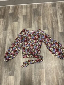 Blusa Molly Bracken XL Multicolor Estampado Floral Con Lazo En La Espalda Nueva Con Etiquetas - Imagen 1 de 6