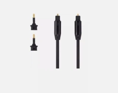 Digital Optical Cable Sandstrom AV Black Series Audio 2 x TOSLINK Adaptors 1M - Image 1 of 4
