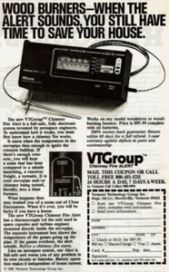 1981 Vintage Print Ad VTGroup Chimney Fire Alert Wood Burners When The Alert - Picture 1 of 2