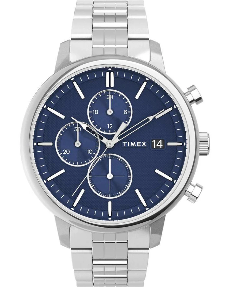 Reloj de Hombre TIMEX CHICAGO TW2V01700 Chrono Acero Inoxidable Azul - Imagen 1 de 1