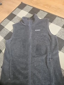 Columbia Vest Child's Large 14/16 Grey Full Zip Fleece Preppy Hiking Outdoors - Picture 1 of 8