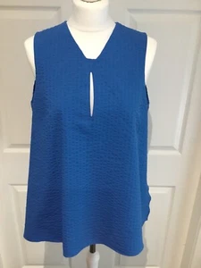 Jigsaw, Blue Seersucker Blouse, Size 14 - Picture 1 of 5