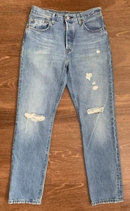 Levis 501 Premium Denim Big E Button Fly Jeans W28 x L30 VTG Authentic - Picture 1 of 8