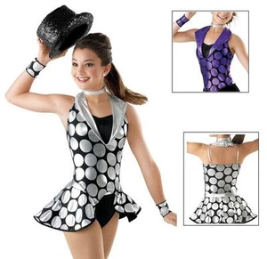 NEW Stompin at the Savory Purple Black Tap Jazz Dance Competition Costume + Hat - Picture 1 of 2