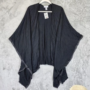 Calvin Klein Kimono Strickjacke Damen Einheitsgröße Viskose vorne offen Fransenbesatz - Bild 1 von 10